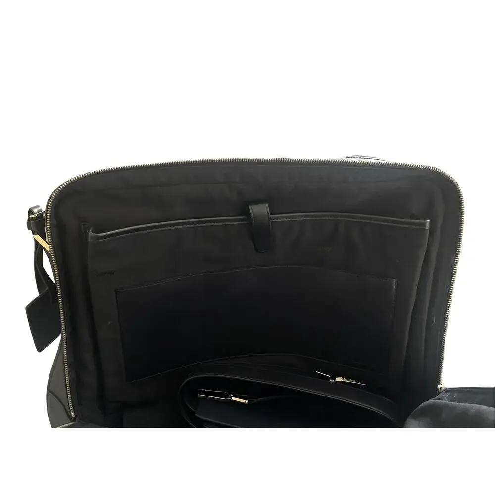 $5,500 NWT Brioni Black Grained Scratched Resistance Leather Briefcase